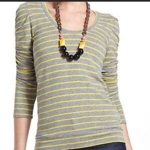 Anthro Dolan Terry Cloth Yellow/Gray Striped Top
